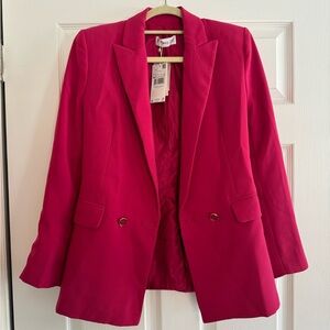 Mango Pink Double-breasted Blazer